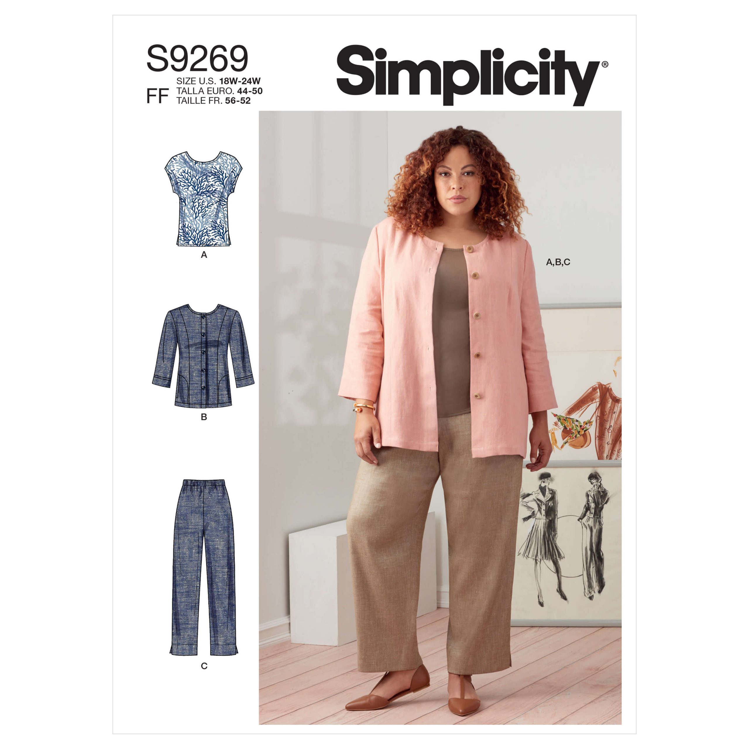 Simplicity Sewing Pattern S9269 Women's Jacket, Top and Trousers