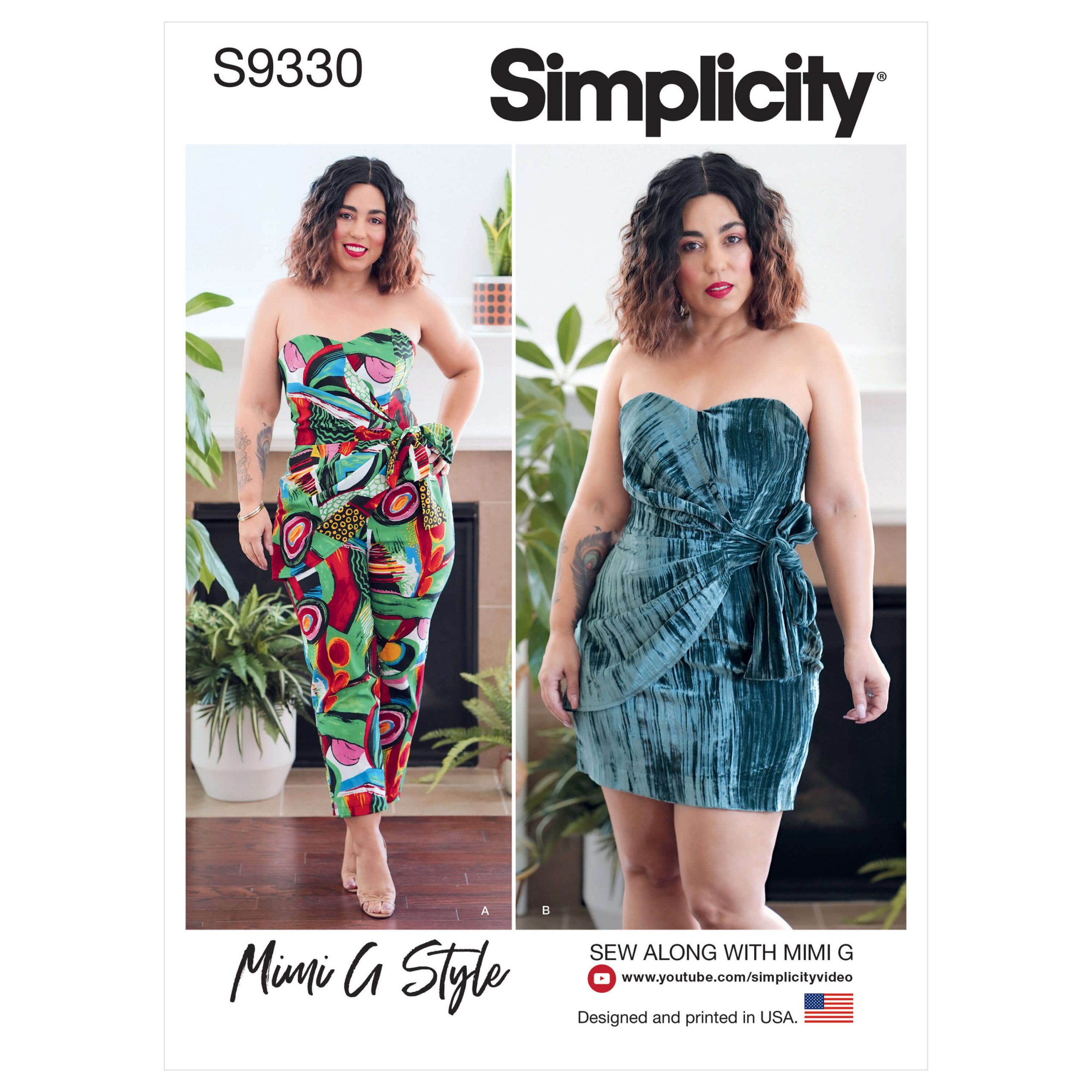 Simplicity Sewing Pattern S9330 Misses' Strapless Jumpsuit and Mini Dress Mimi G