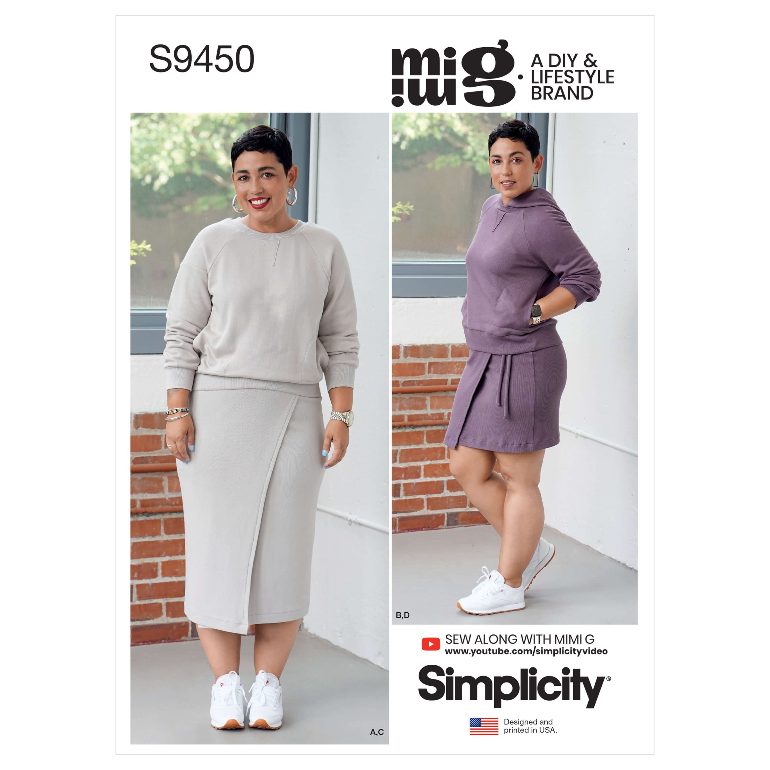 Simplicity Sewing Pattern S9450 Mimi G Misses' Knit Casual Tops and Skirts