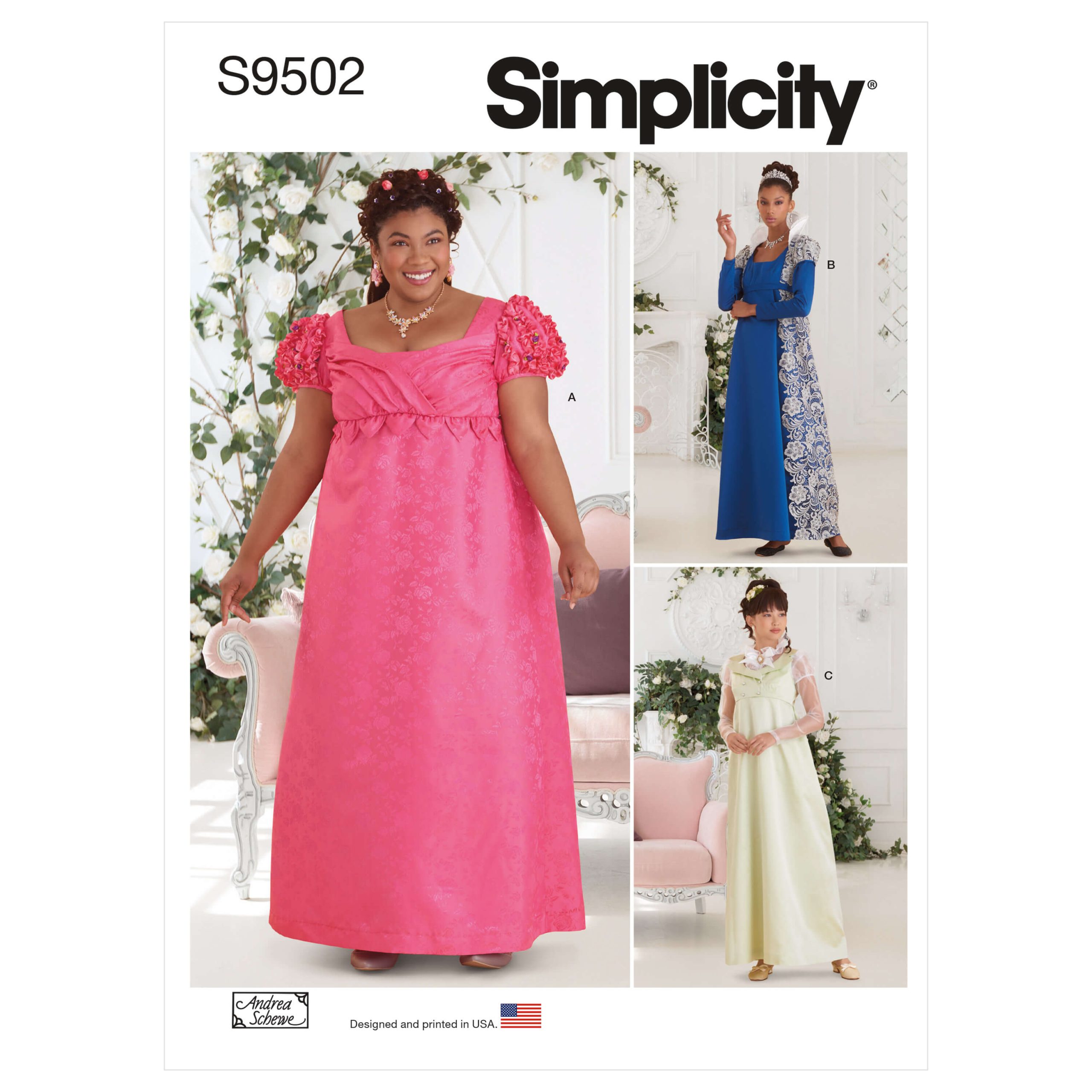Simplicity Sewing Pattern S9502 Misses' and Women's Regency Costume Gowns