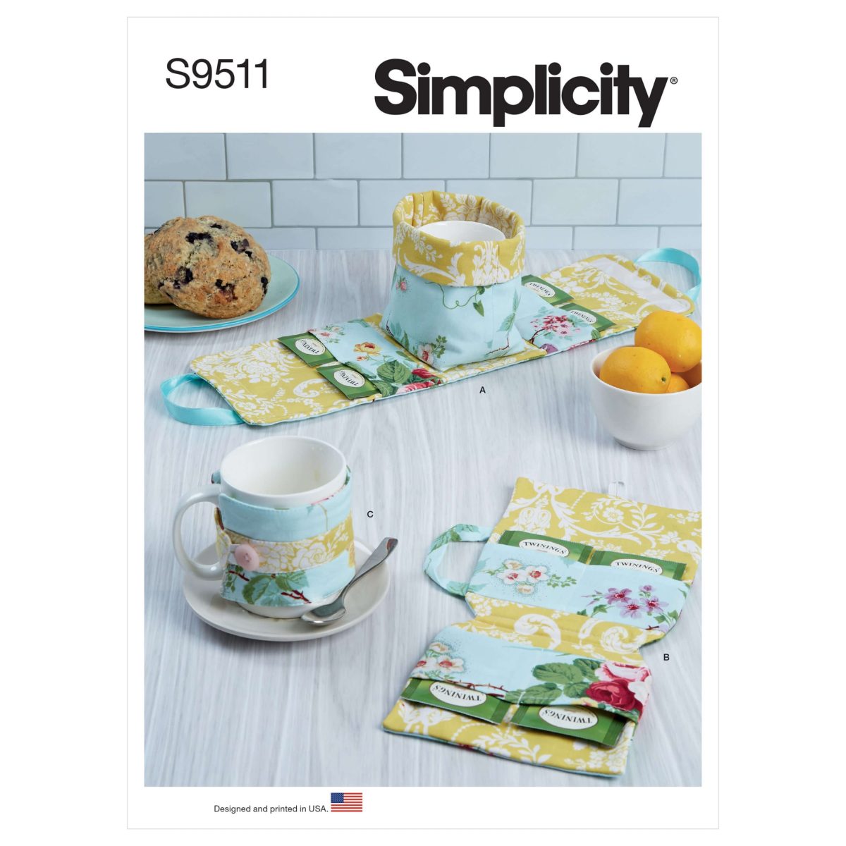 Simplicity Sewing Pattern S9511 Mug Case, Tea Bag Case, Mug Cozy