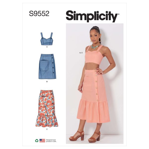 Simplicity Sewing Pattern S9552 Misses' Top and Skirts