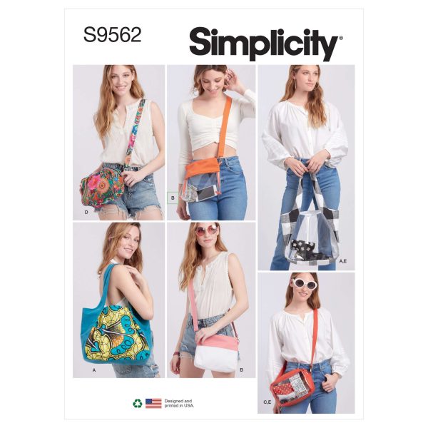 Simplicity Sewing Pattern S9562 Tote, Bags and Pouch