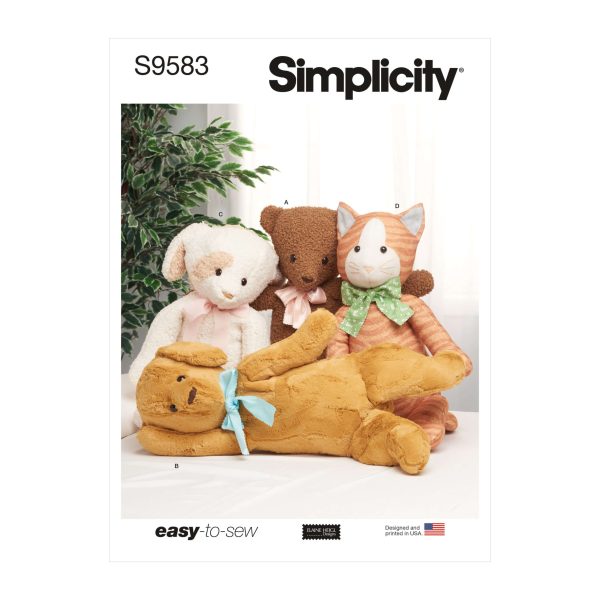 Simplicity Sewing Pattern S9583 Poseable Plush Animals by Elaine Heigl