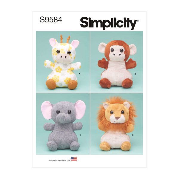 Simplicity Sewing Pattern S9584 Plush Animals