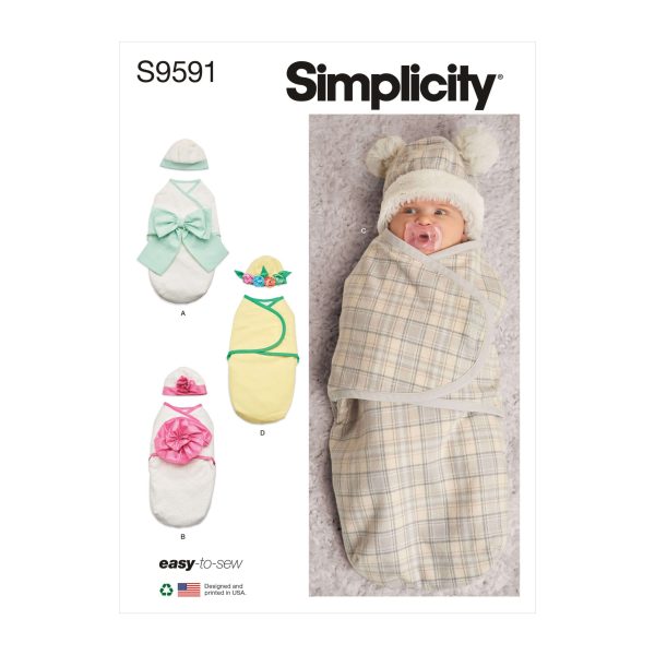 Simplicity Sewing Pattern S9591 Babies' Buntings and Hats
