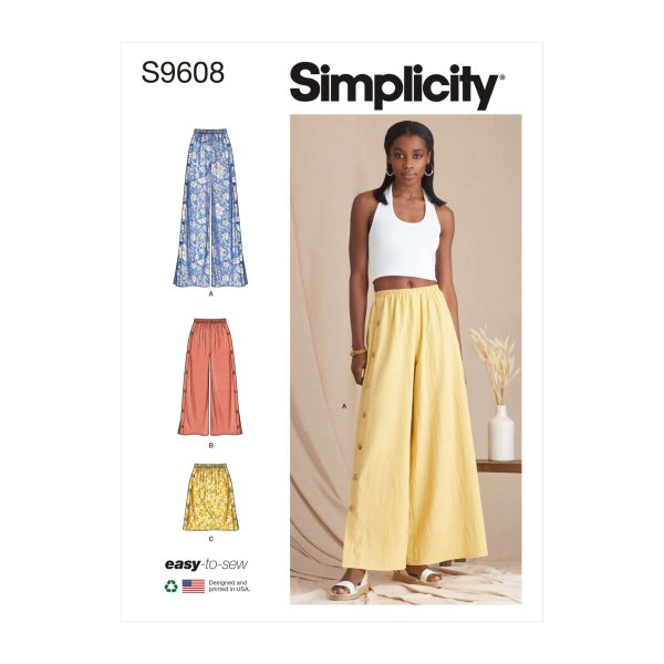 Simplicity Sewing Pattern S9608 Misses' Trousers and Skirt