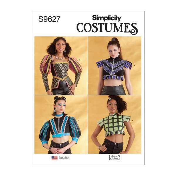 Simplicity Sewing Pattern S9627 Misses' Costume Tops by Andrea Schewe Designs