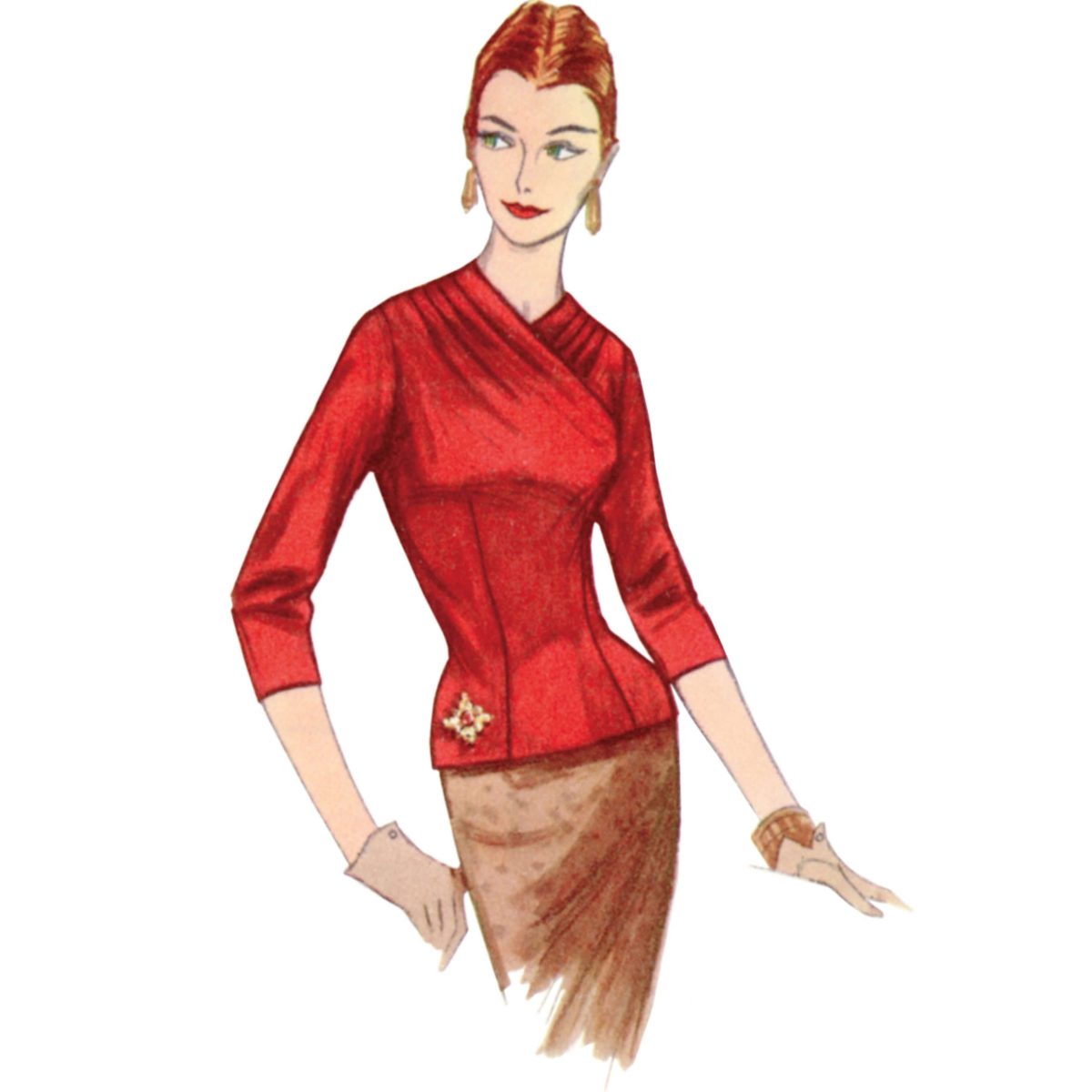 Simplicity Sewing Pattern S9634 Misses' Vintage Blouses and Cummerbund