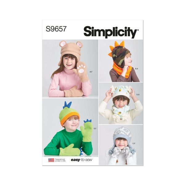 Simplicity Sewing Pattern S9657 Children's Hats and Mittens and Cowl Scarves
