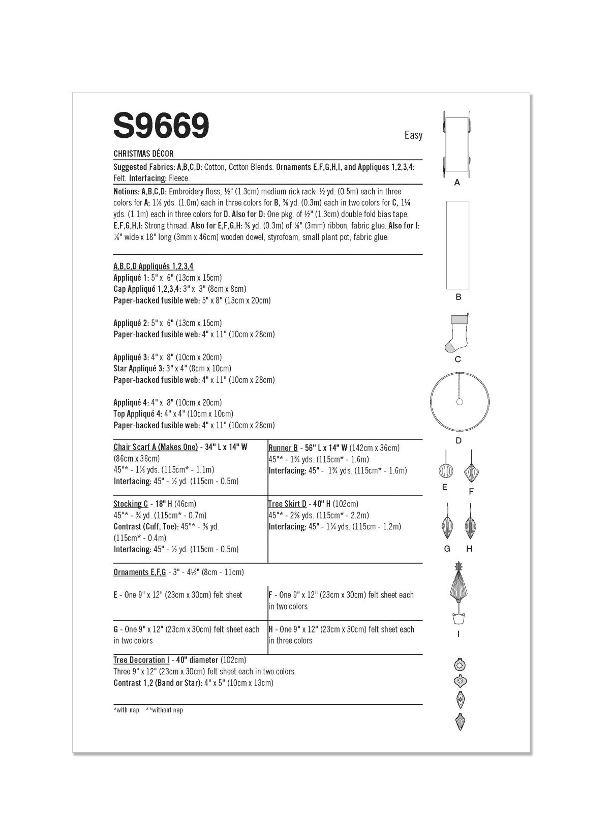 Simplicity Sewing Pattern S9669 Christmas Decor
