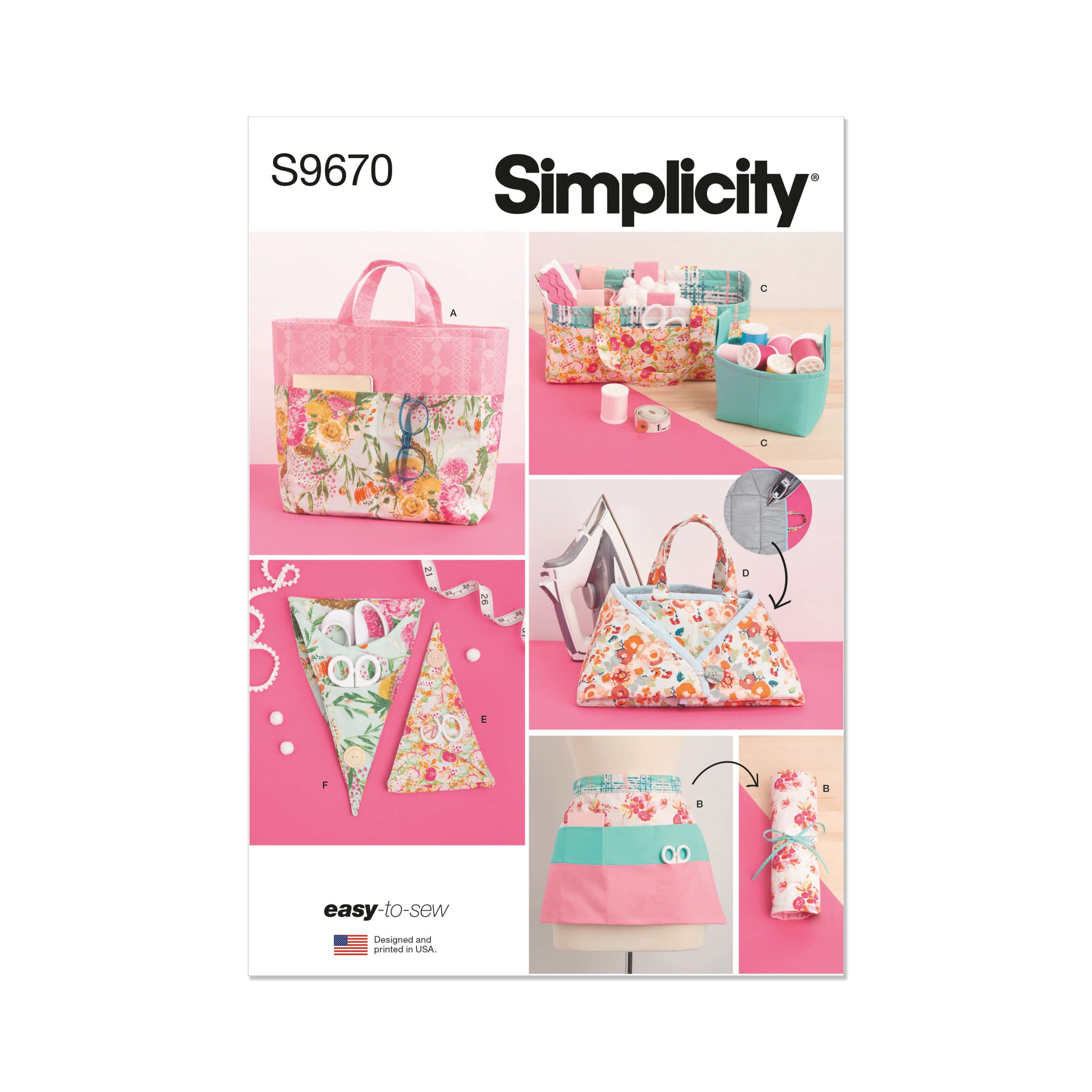 Simplicity Sewing Pattern S9670 Sewing Room Accessories