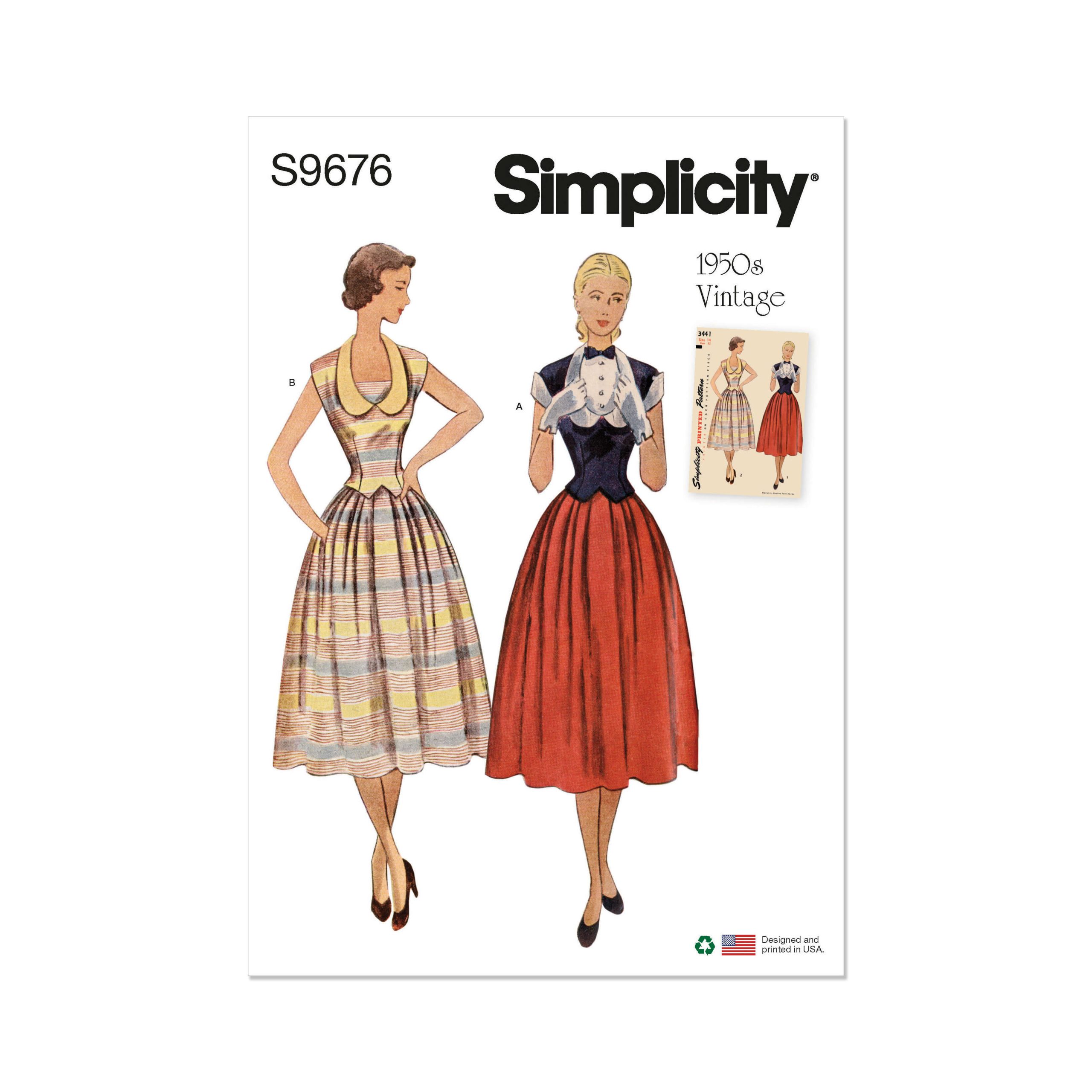 Simplicity Sewing Pattern S9676 Misses' Vintage Two-Piece Dresses