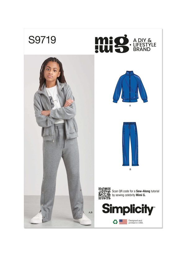 Simplicity Sewing Pattern S9719 Boys' Knit Jacket and Trousers by Mimi G Style