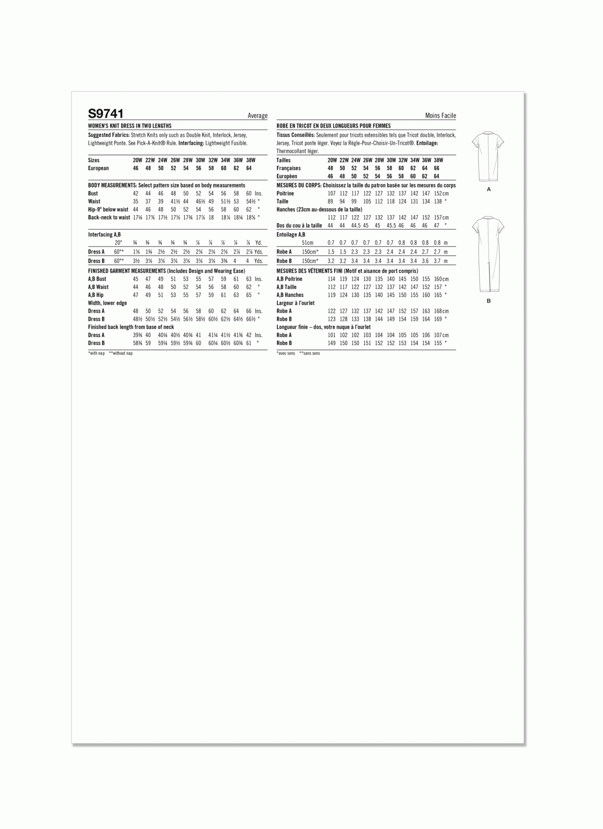 Simplicity Sewing Pattern S9741 Women's Knit Dress in Two Lengths by Mimi G Style