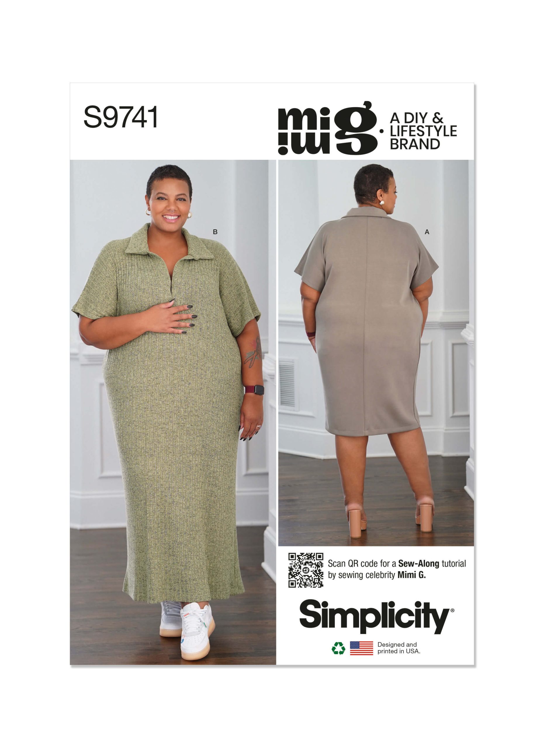 Simplicity Sewing Pattern S9741 Women’s Knit Dress in Two Lengths by