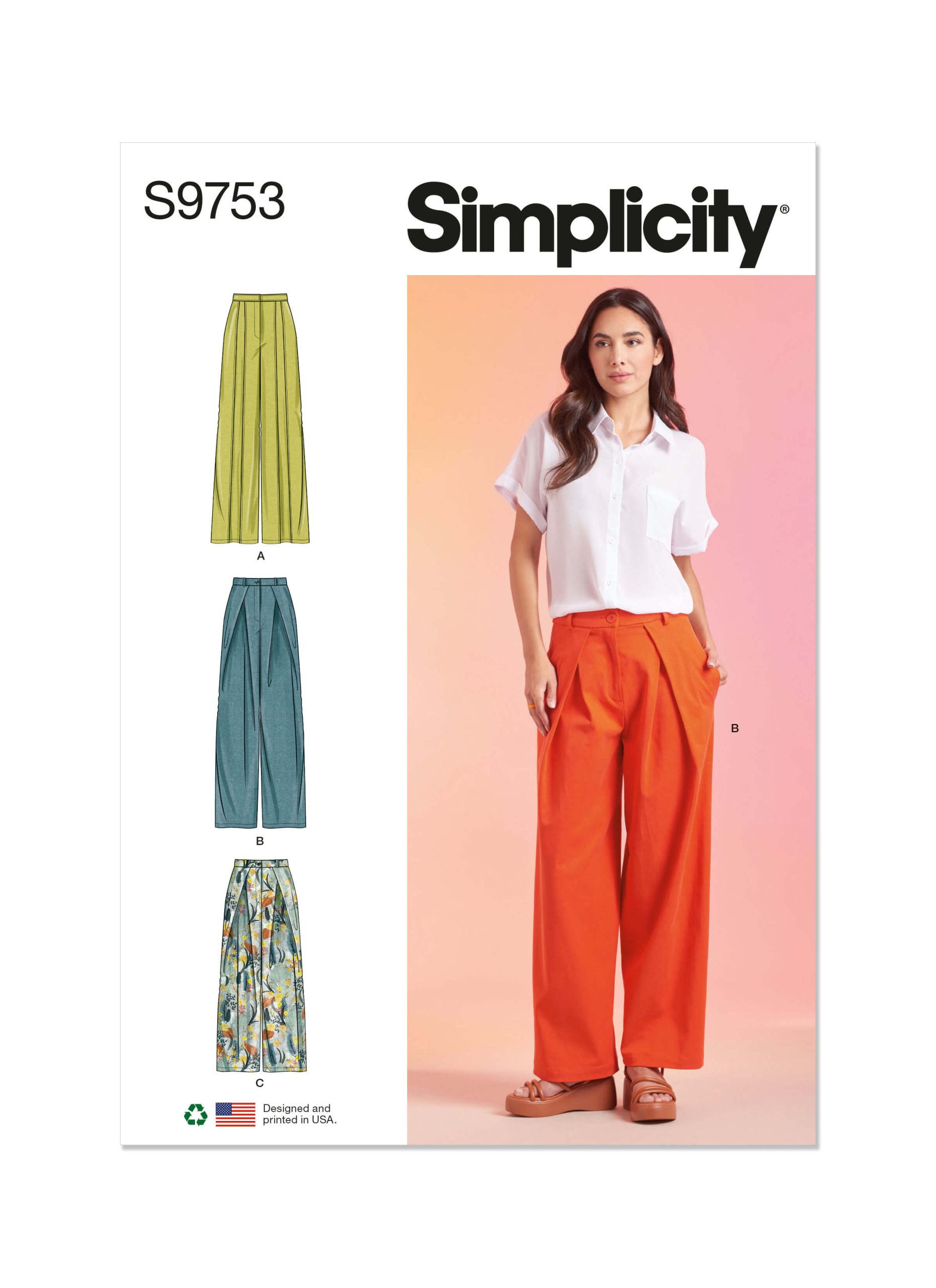 Simplicity Sewing Pattern S9753 Misses' Trousers