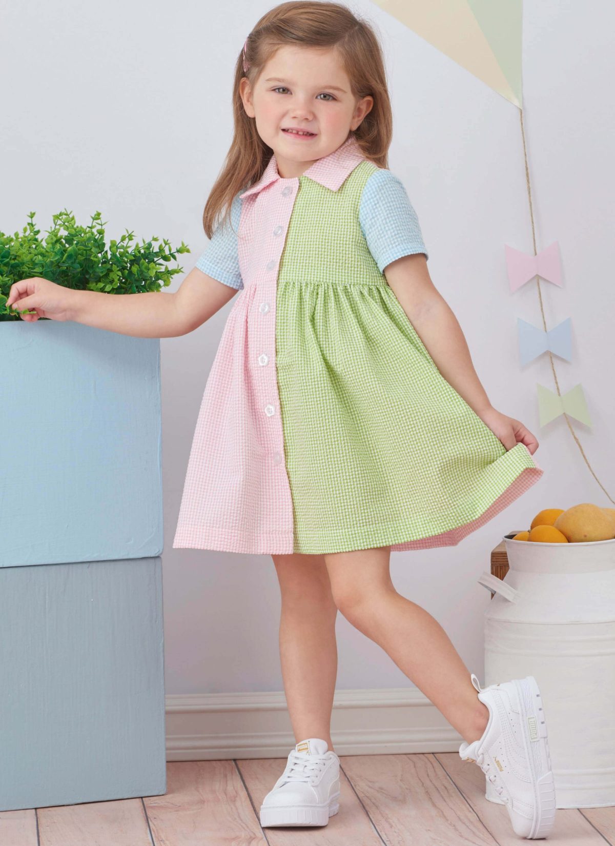 Simplicity Sewing Pattern S9760 Toddlers' Dress with Sleeve Variations