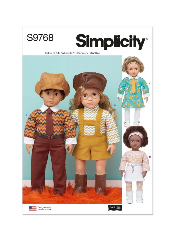 Simplicity Sewing Pattern S9768 18" Doll Clothes by Elaine Heigl Designs