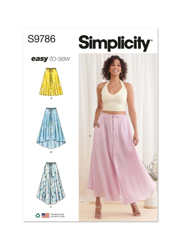 Simplicity Sewing Pattern S9786 Misses' Skirt With Hemline Variations