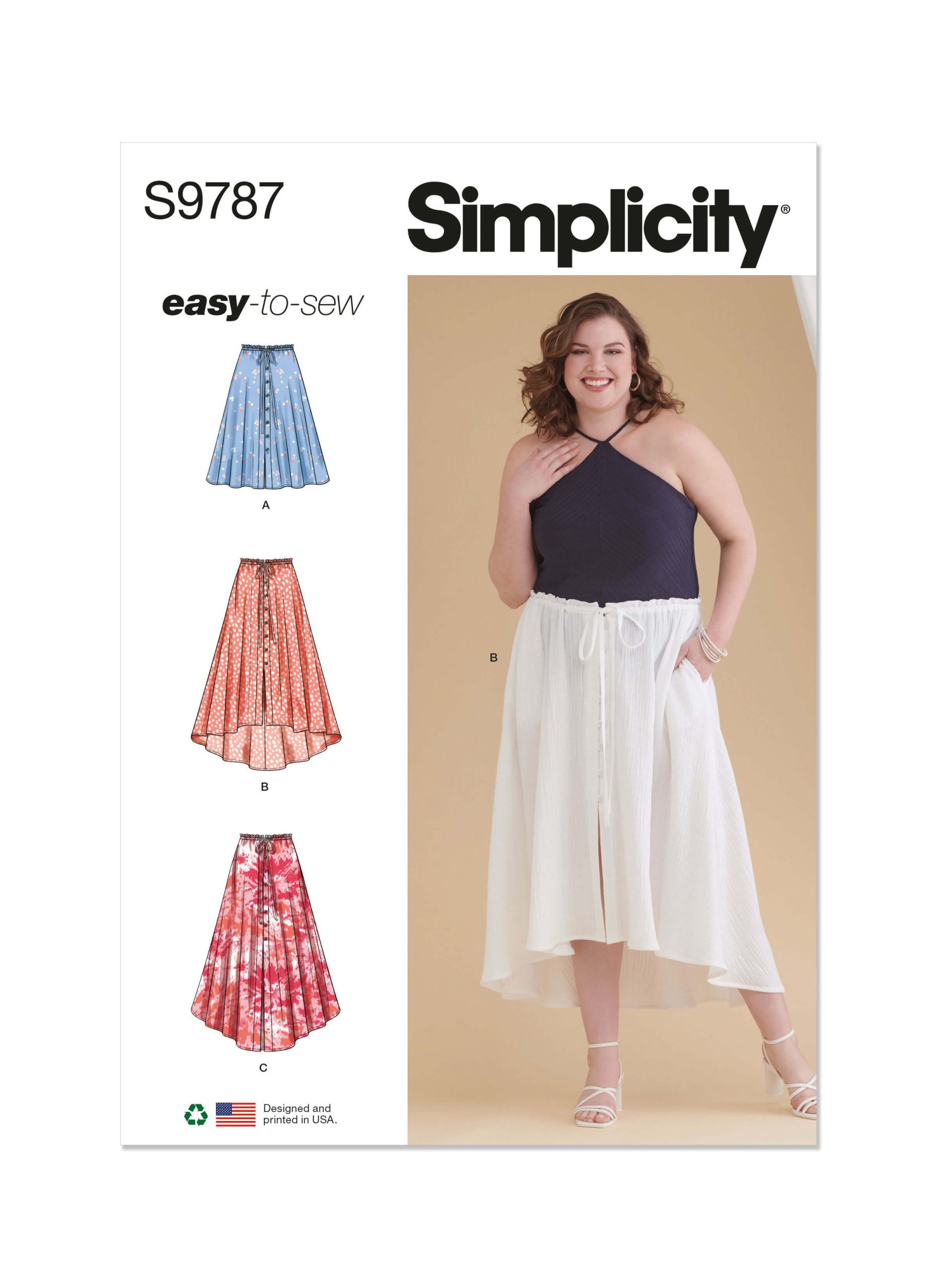 Simplicity Sewing Pattern S9787 Women's Skirt With Hemline Variations