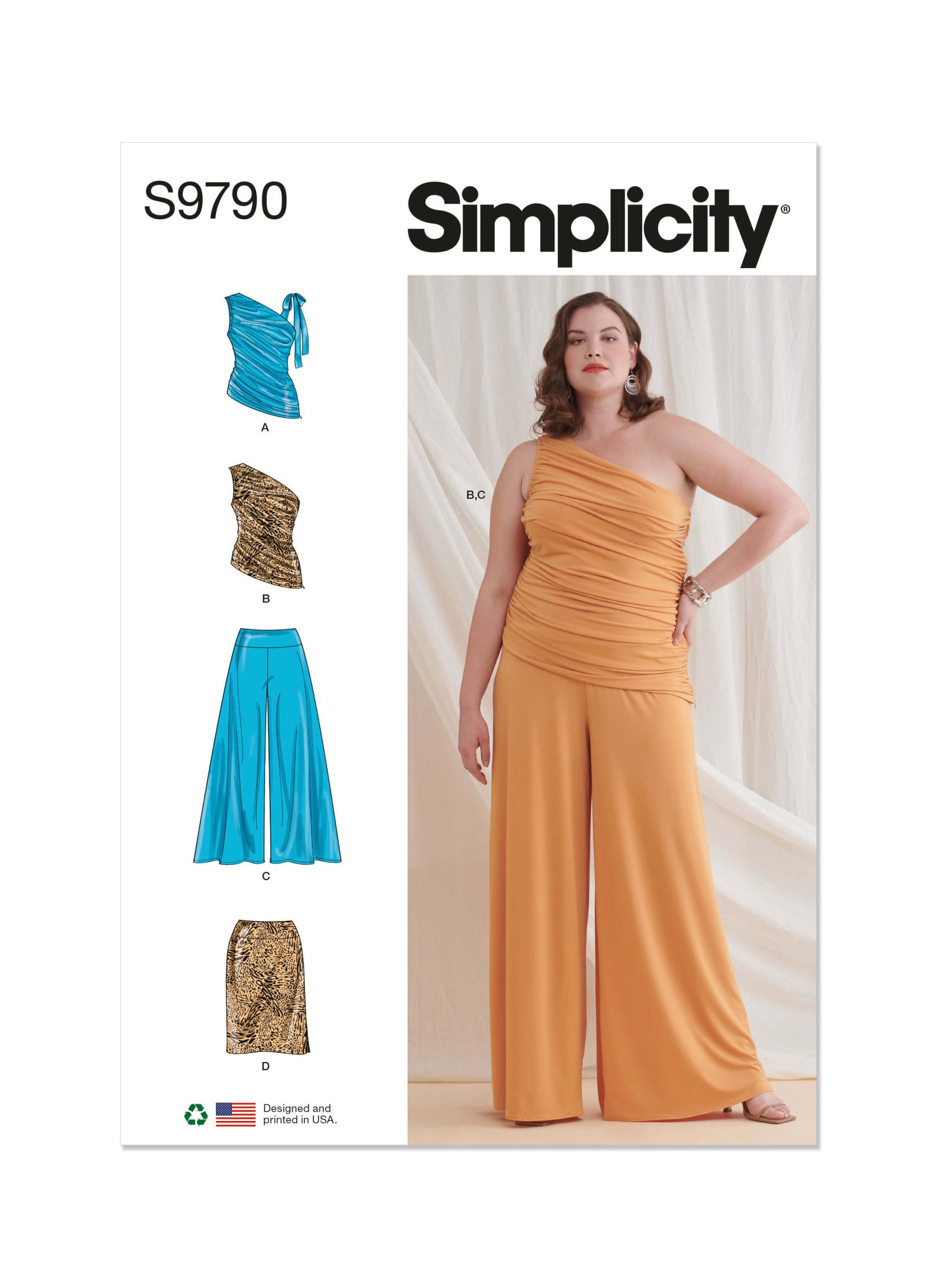 Simplicity Sewing Pattern S9790 Women's Knit Tops, Trousers and Skirt