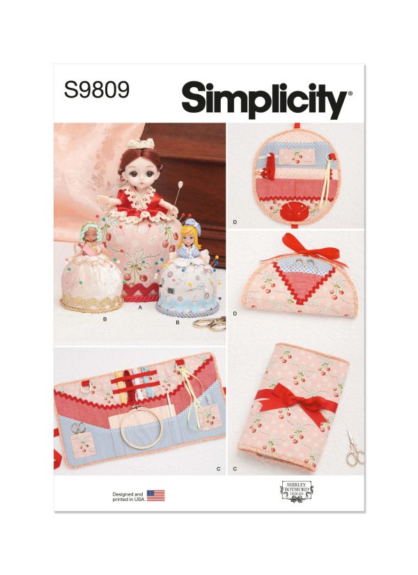 Simplicity Sewing Pattern S9809 Pincushion Dolls, Project Organizer and Etui by Shirley Botsford