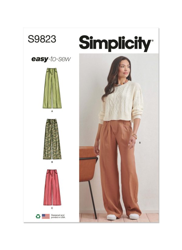 Simplicity Sewing Pattern S9823 Misses' Trousers