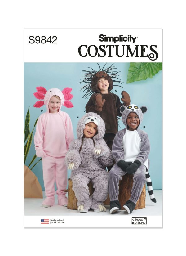 Simplicity Sewing Pattern S9842 Children's Animal Costumes by Andrea Schewe Designs