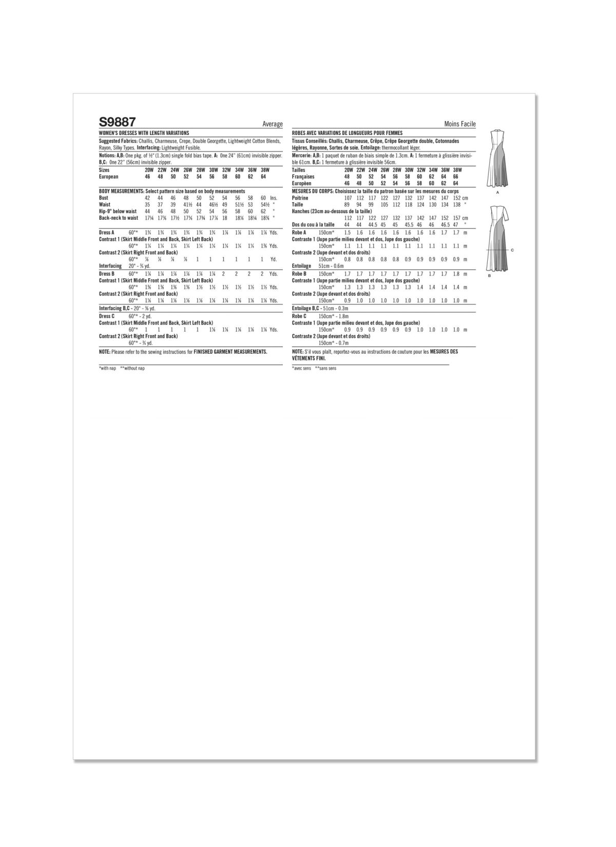 Simplicity Sewing Pattern S9887 Women's Dress with Length Variations