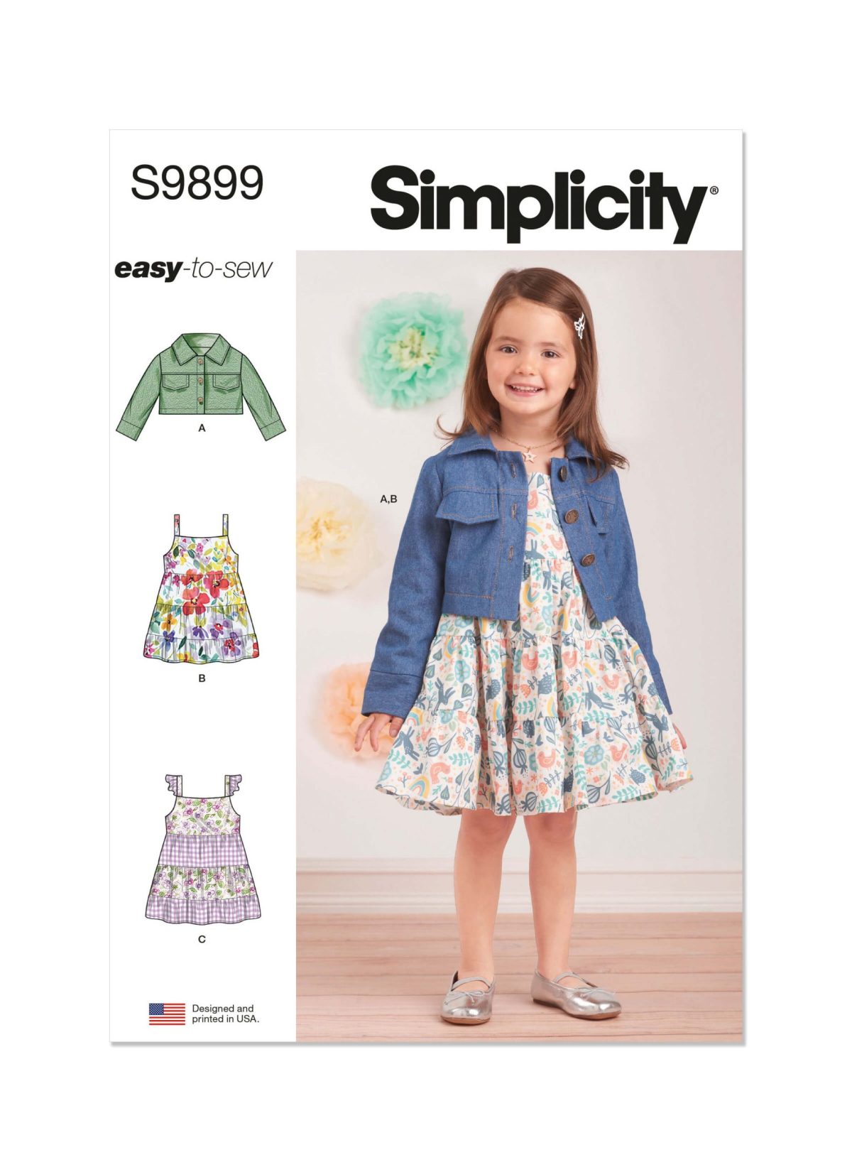 Simplicity Sewing Pattern S9899 Toddlers' Jacket and Dresses
