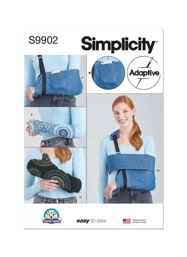 Simplicity Sewing Pattern S9902 Wrap, Sleeves and Mitt in Two Sizes and Sling By Carla Reiss Design