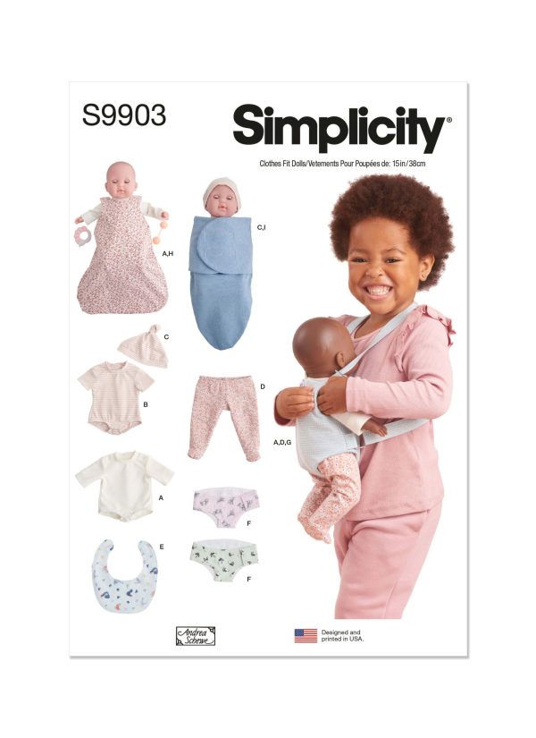 Simplicity Sewing Pattern S9903 15? Doll Clothes and Accessories By Andrea Schewe Designs