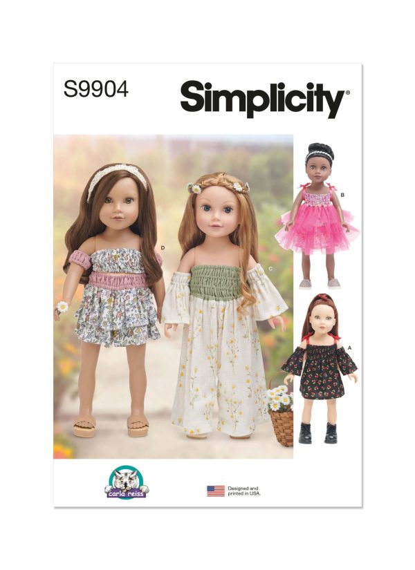 Simplicity Sewing Pattern S9904 18" Doll Clothes By Carla Reiss Design