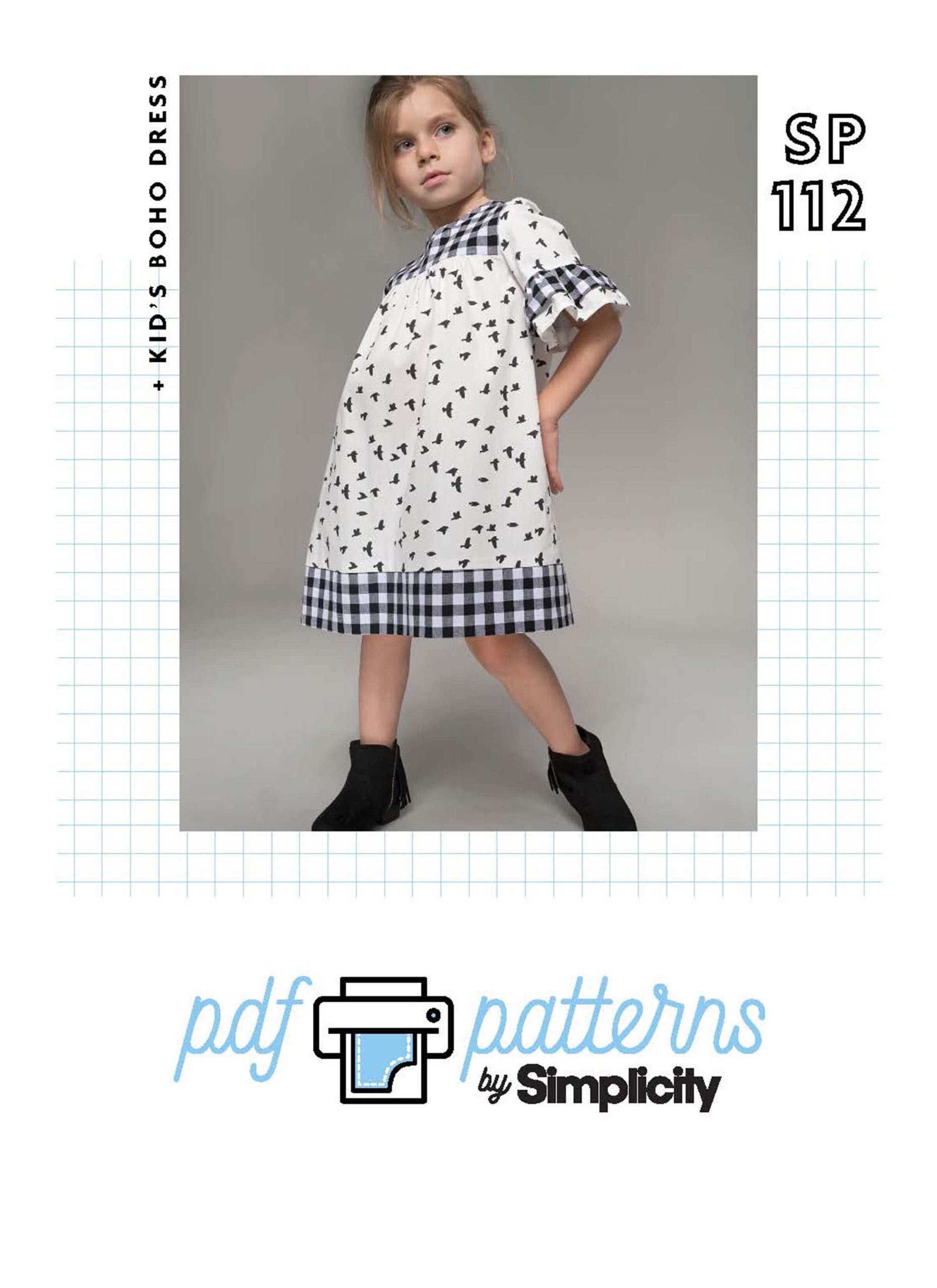 Simplicity PDF Sewing Pattern SP112 Child's Boho Dress