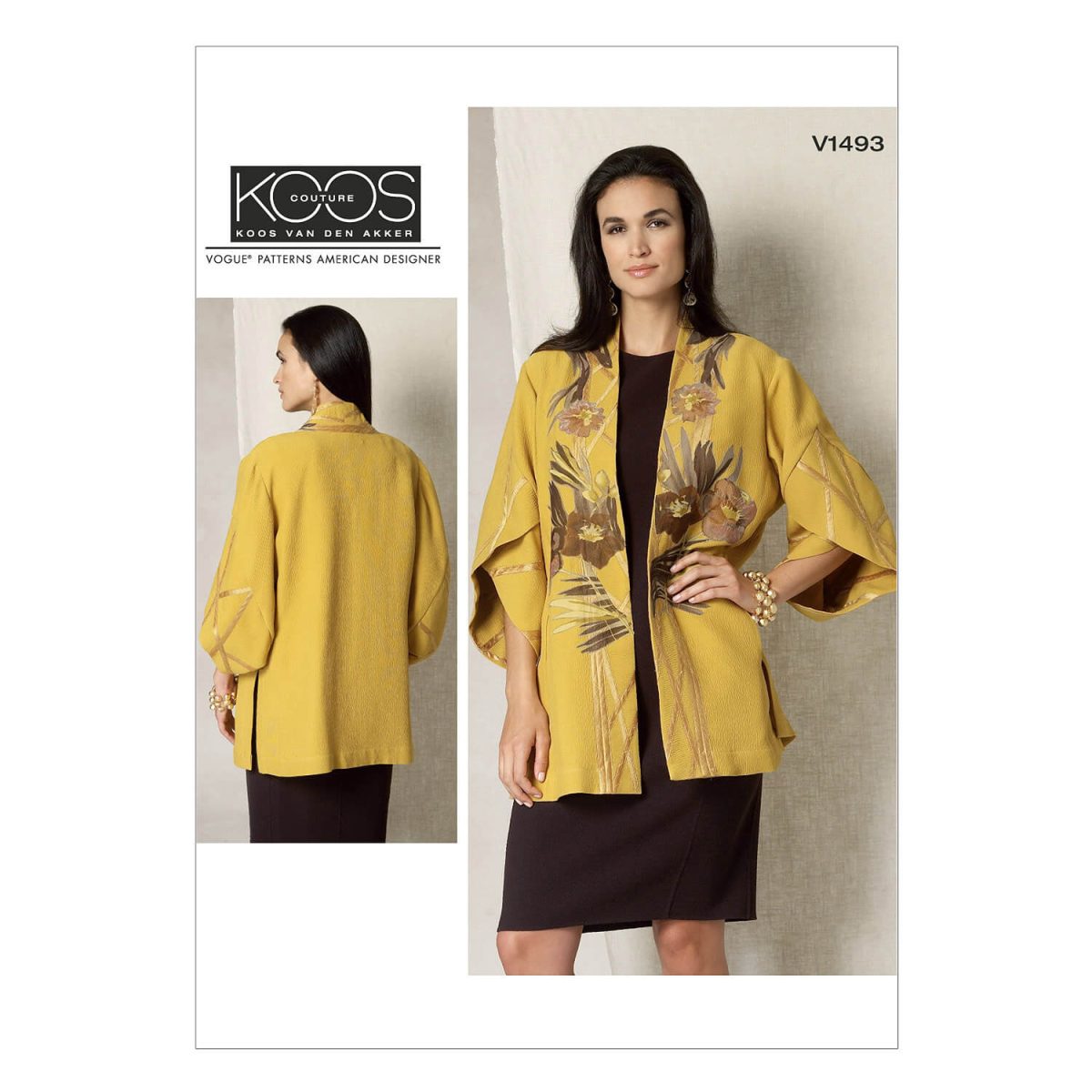 Vogue Patterns V1493 Misses' Tulip Banded-Sleeve Kimono-inspired Jacket