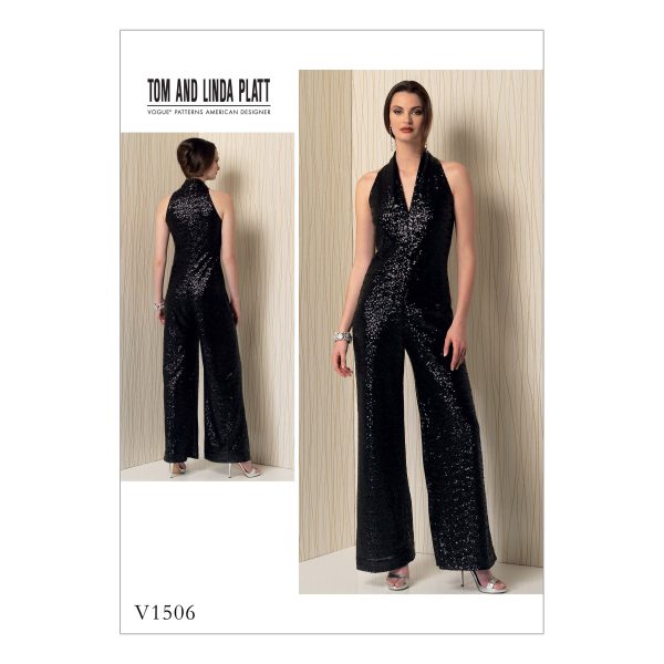Vogue Patterns V1506 Misses' Sleeveless Wide-Leg Jumpsuit