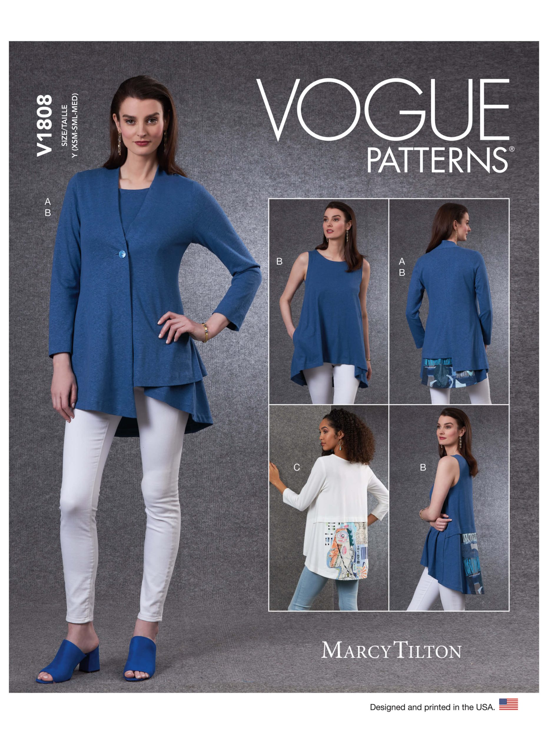 Vogue Patterns V1808 Misses' Cardigan & Tunics Marcy Tilton