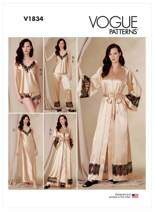 Vogue Patterns V1834 Misses' and Misses' Petite Robe, Belt, Camisole, Slip, Shorts and Trousers