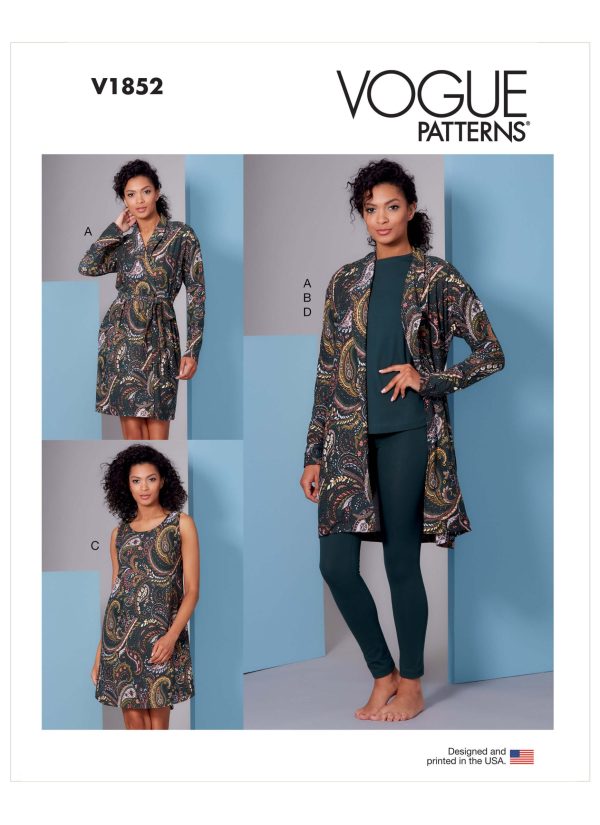Vogue Pattern V1852 Misses' & Misses' Petite Wrap, Robe, Top & Trousers