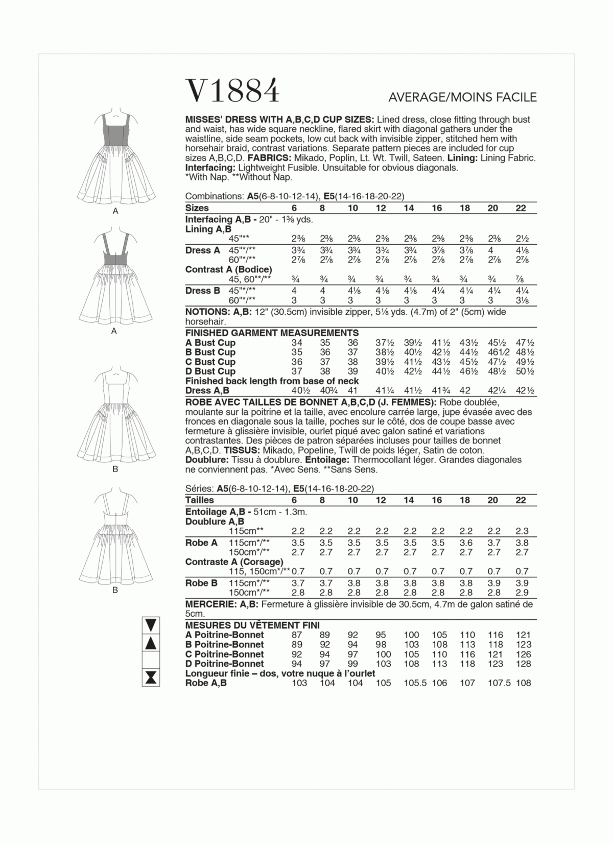 Vogue Patterns V1884 Misses' Dress