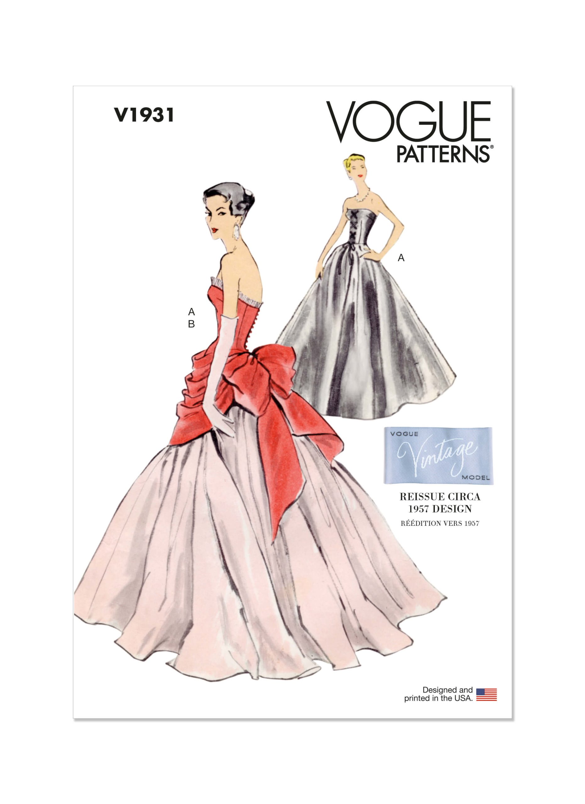Vogue Patterns V1931 Misses' Vintage Ballgown