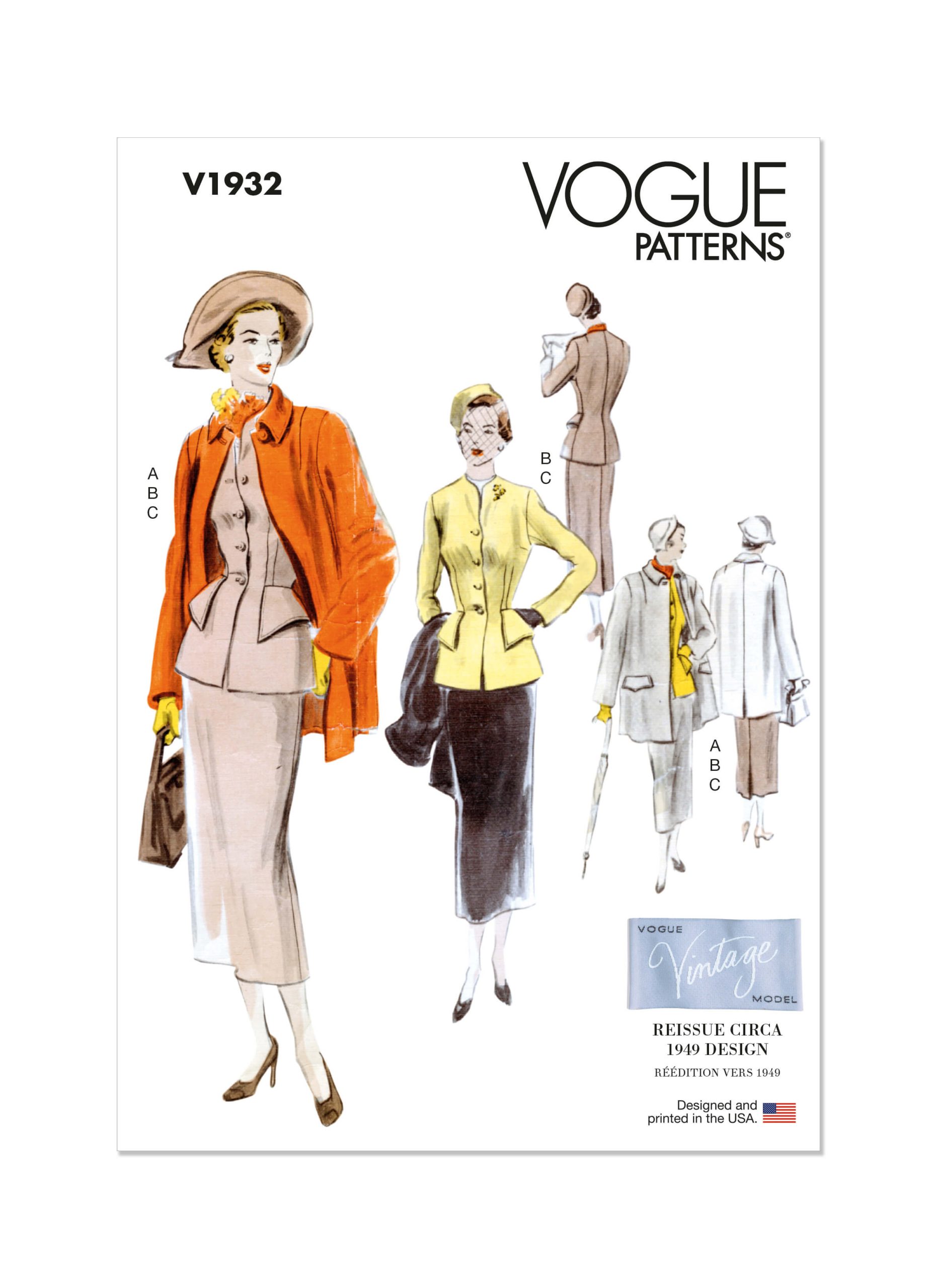 Vogue Patterns V1932 Misses' Vintage Suit and Coat