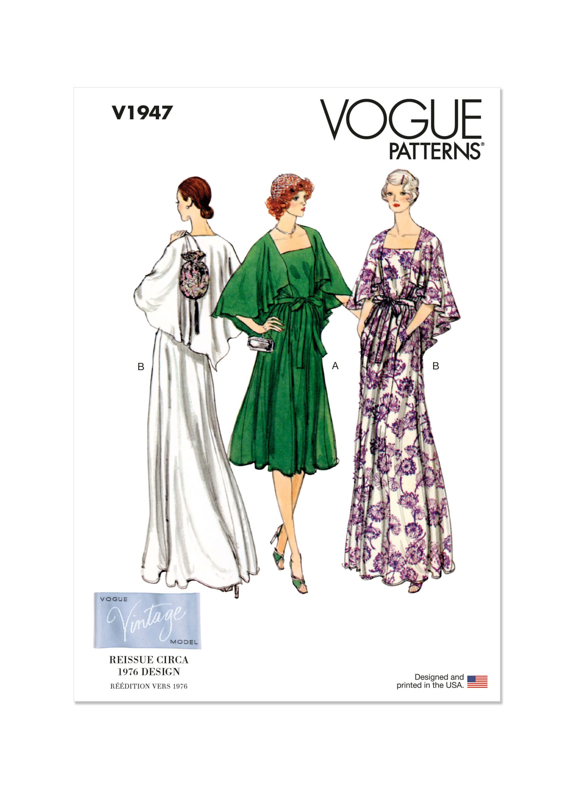 Vogue Patterns V1947 Misses’ Vintage 1970s Evening Dress
