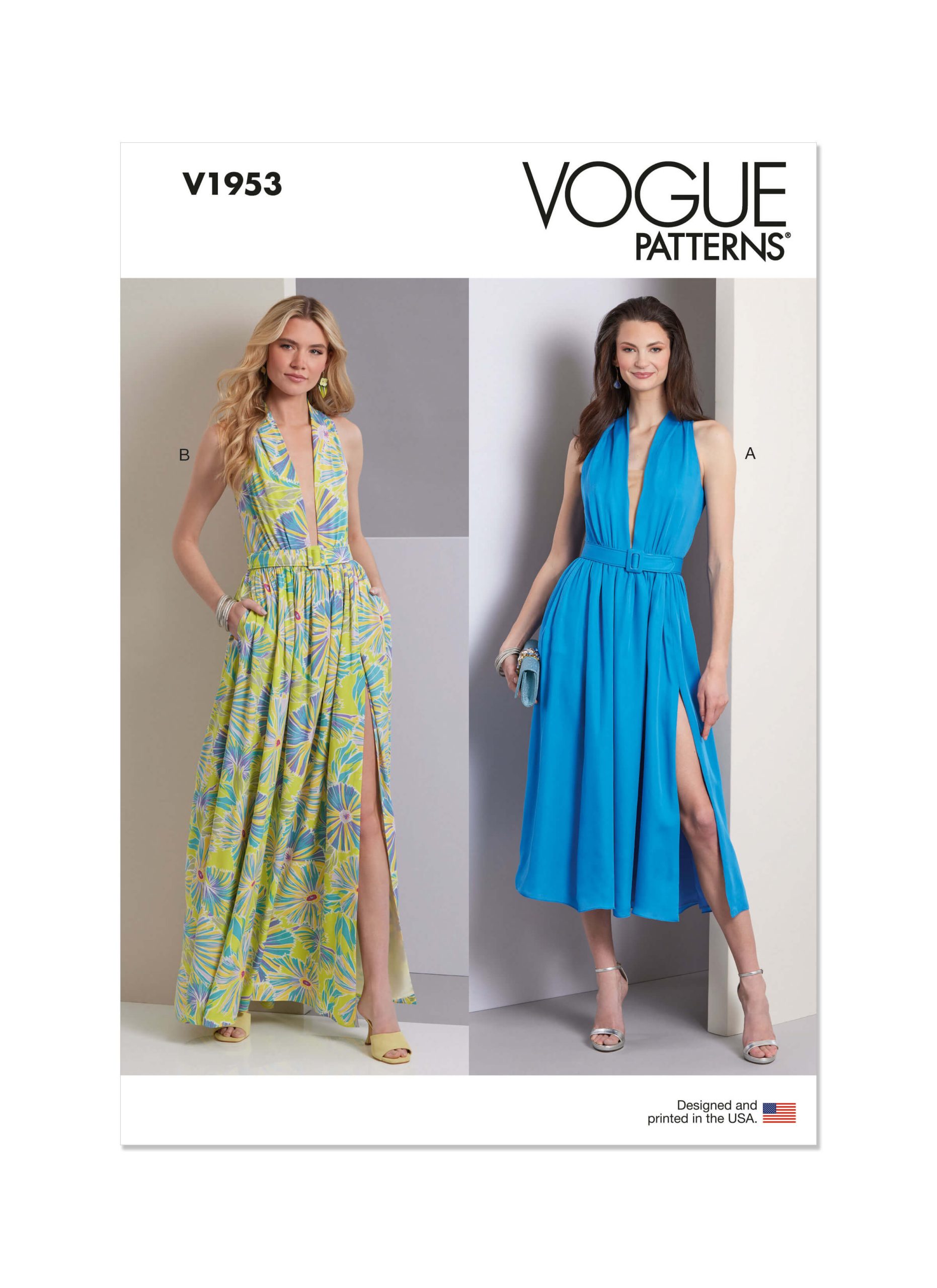 Vogue Patterns V1953 Misses' Dress In Two Lengths and Belt