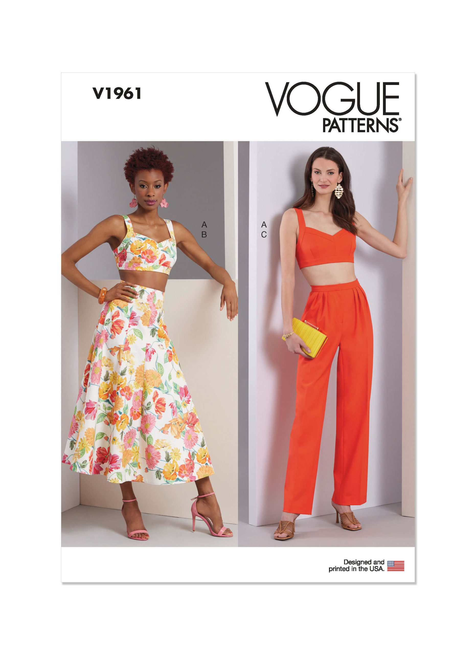 Vogue Patterns V1961 Misses' Top, Skirt and Trousers