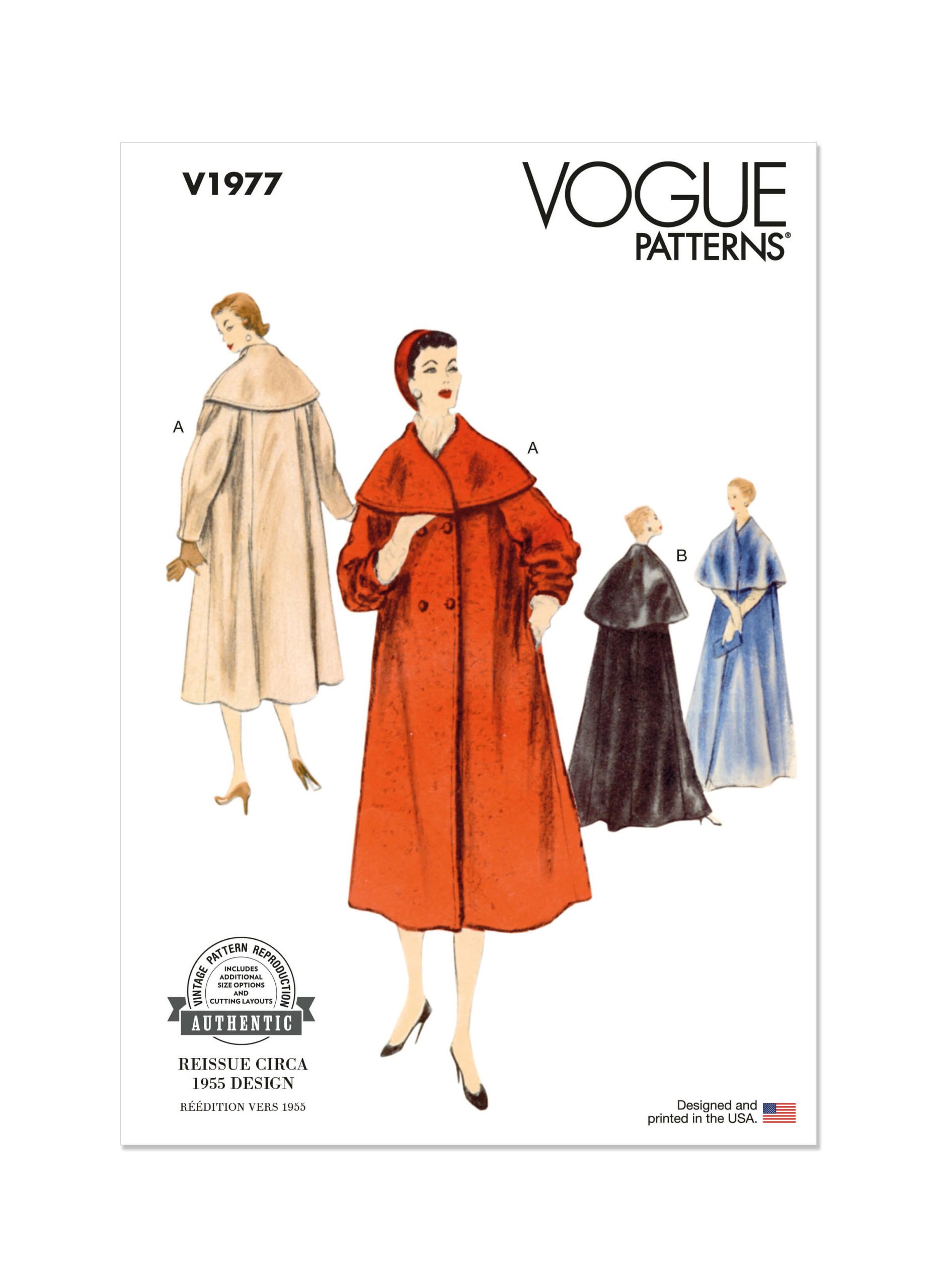 Vogue Patterns V1977 Misses' Coats