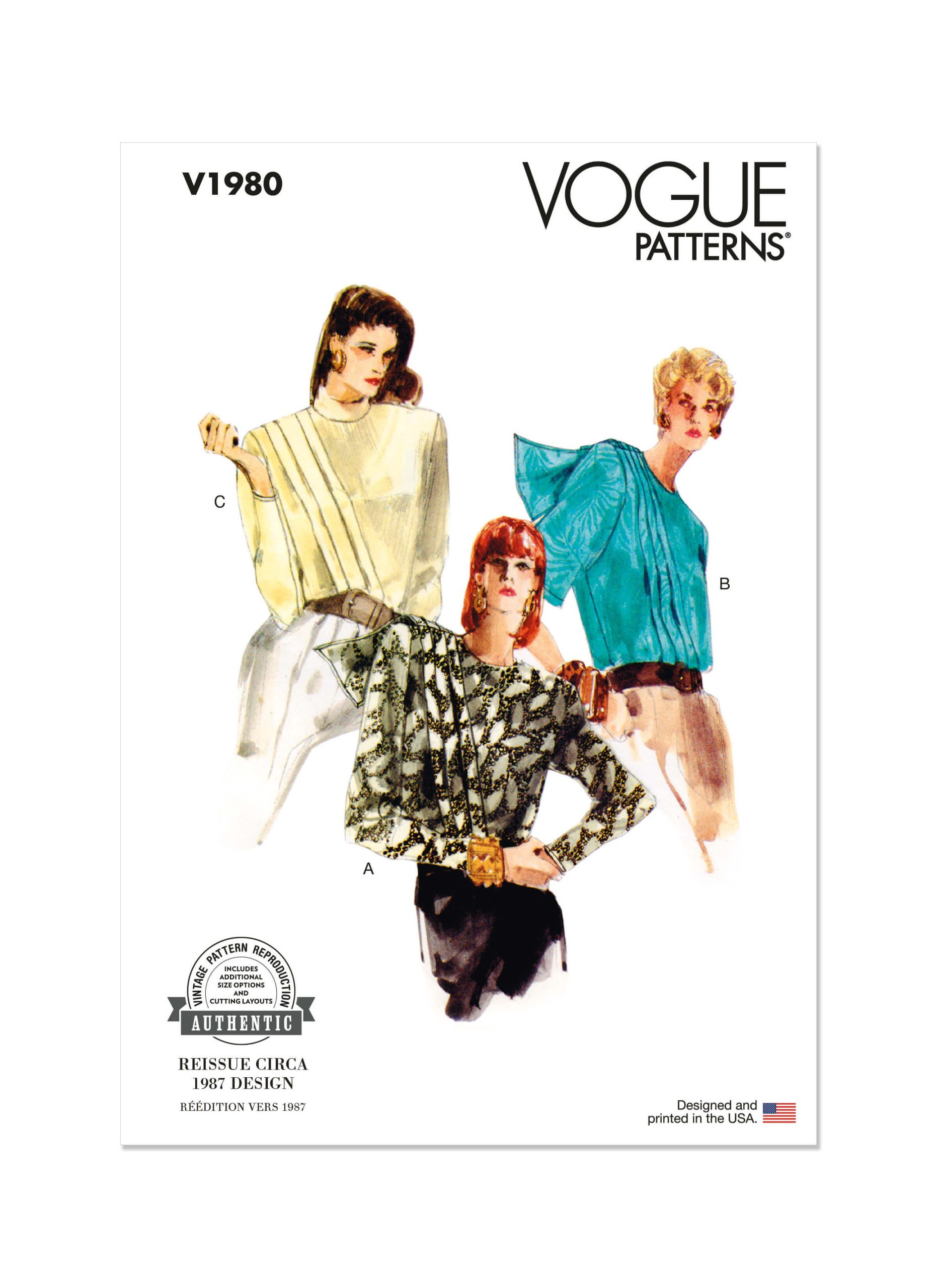 Vogue Patterns V1980 Misses' Blouse