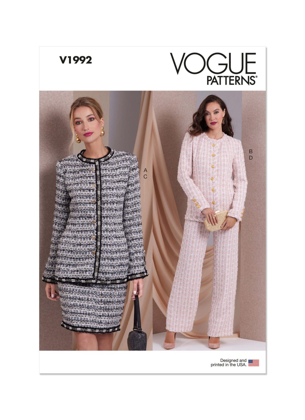 Vogue Patterns V1992 Misses' Jackets, Skirt and Trousers