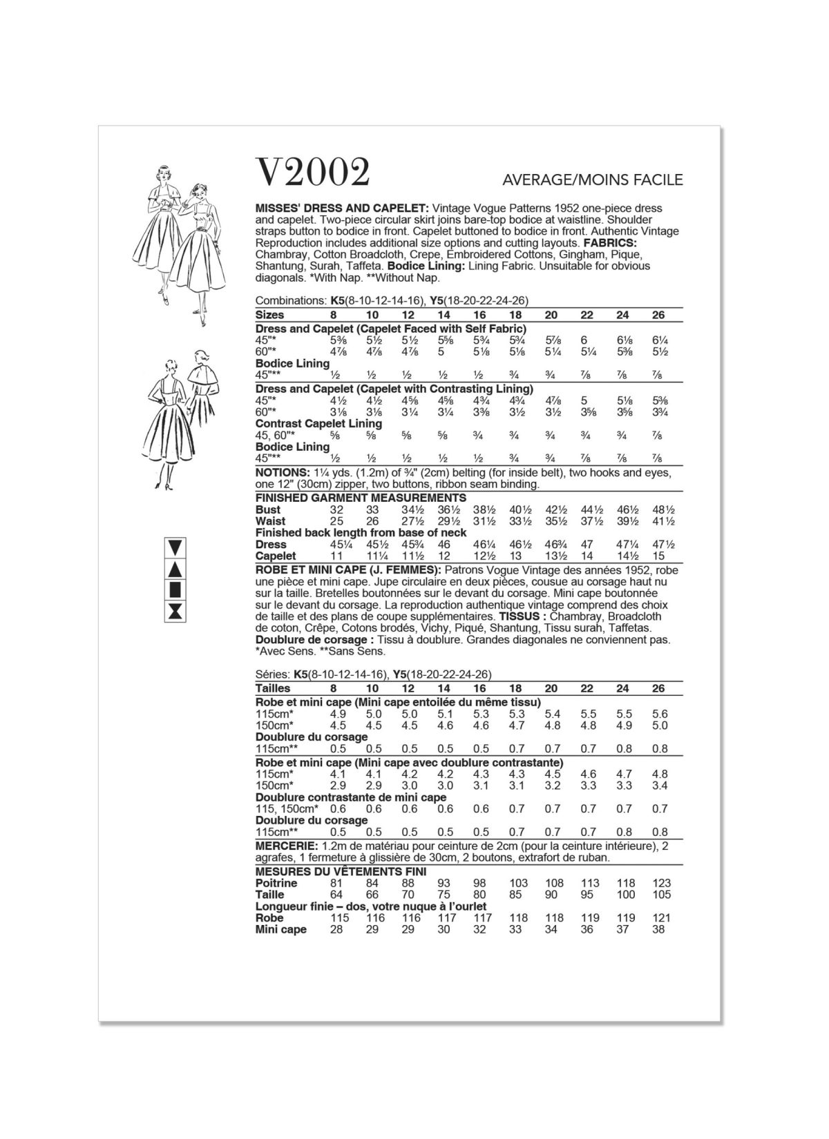 Vogue Patterns V2002 Misses' Dress and Capelet